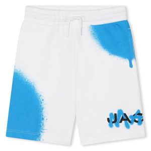 MARC JACOBS Boys White Cotton Spray Paint Shorts