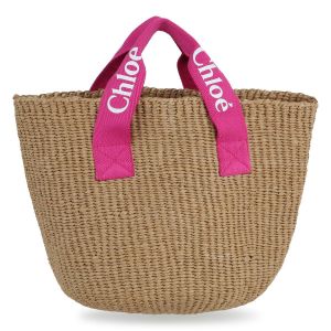 Chloé Girls Beige Woven Straw Handbag 