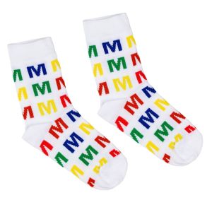 Mitch &amp; Son Boys White &amp; Multi Coloured &#039;Vidal&#039; Socks (2 Pack)
