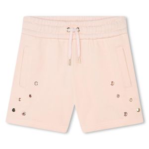 Chloé Girls SS24 Pale Pink Organic Eyelet Cotton Shorts