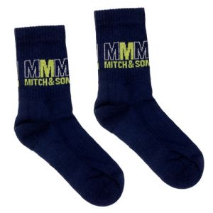 Mitch & Son Boys Navy & Lime Green 'West' Socks