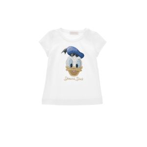 Monnalisa Girls White Donald Duck T-Shirt