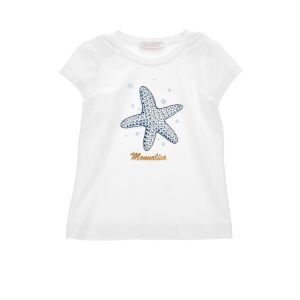 Monnalisa Girls White Diamanté Starfish T-Shirt