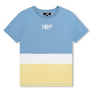 DKNY Boys Pale Blue &amp; Yellow Cotton T-Shirt