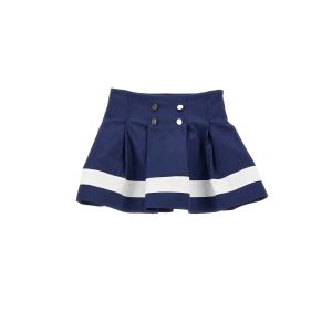 Monnalisa Girls Navy &amp; White Box Pleat Skirt