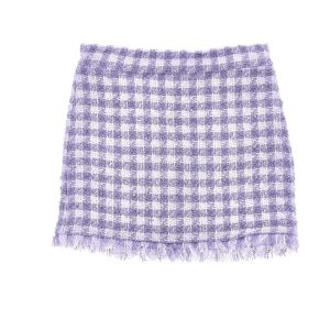 Monnalisa Lilac and White Houndstooth Skirt