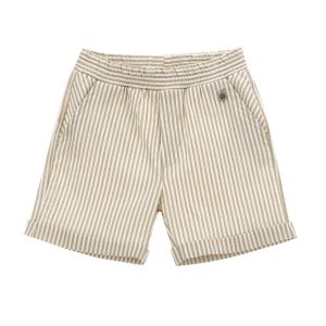 Monnalisa Boys Beige Striped Cotton Shorts