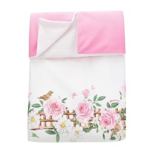 Monnalisa Baby Girls Floral and Robin Cotton Padded Blanket 