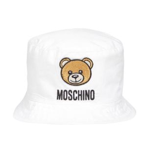 Moschino Baby White 2024 Cotton Teddy Bear Bucket Hat