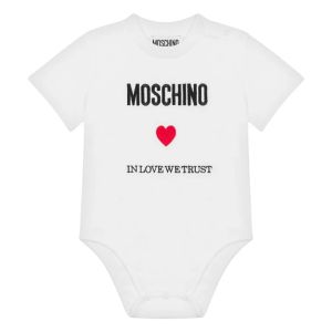 Moschino Baby White Heart Bodysuit