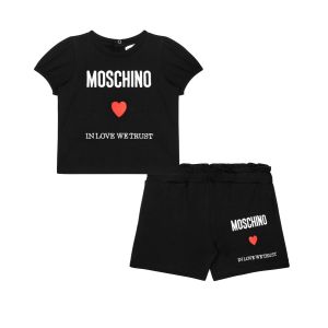 Moschino Black &#039;In Love We Trust &#039;T-Shirt &amp; Short Set SS24