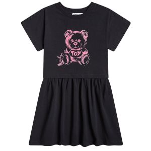 Moschino Kid SS24 Girls Black & Pink Cotton Dress