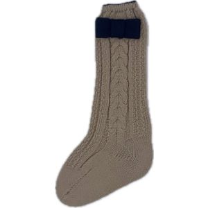 Rahigo Girls Camel & Navy Knitted Bow Socks