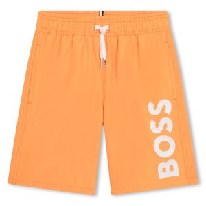 BOSS Older Boys NS24 Tangerine Logo Swim Shorts