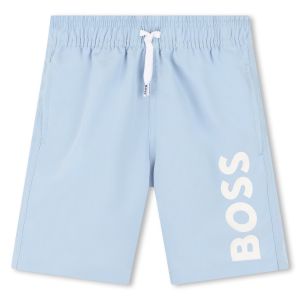 BOSS Older Boys NS24 Pale Blue Logo Swim Shorts