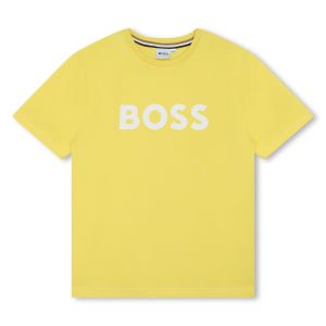 BOSS Boys New Season Straw Yellow Cotton T-Shirt