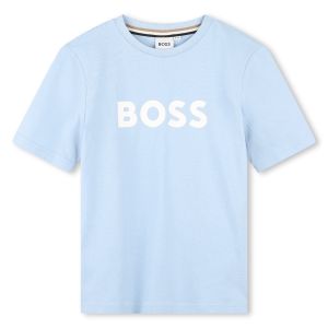 BOSS Boys New Season Pale Blue Cotton T-Shirt