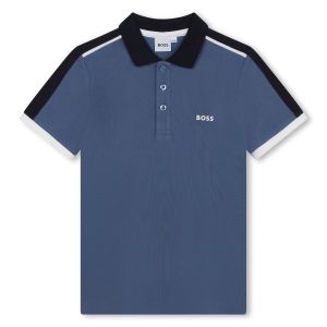 BOSS Boys NS 2024 Slate Blue Cotton Polo Shirt