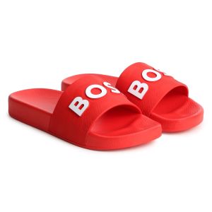 BOSS Older Boys NS 2024 Red Aqua Slides
