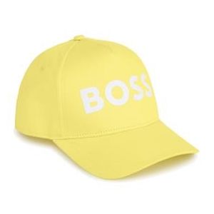 BOSS Older NS 2024 Boys Straw Yellow Cotton White Logo Cap