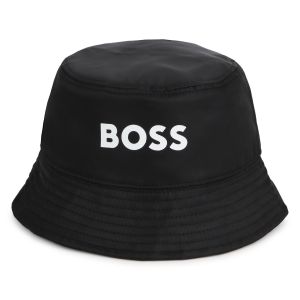 BOSS Boys NS 2024 Black Reversible Cotton Bucket Hat