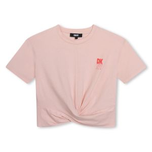 DKNY Teen Girls Pink Cotton Knot T-Shirt