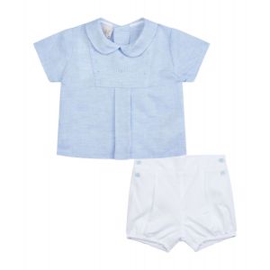 Paz Rodriguez Baby Boy's Blue Top and White Shorts Set