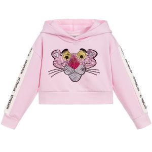 Monnalisa Girls Cotton Pink Panther Cropped Sweatshirt