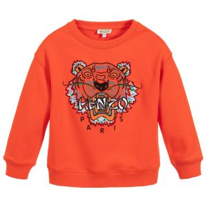 Kenzo Kids Orange Cotton Tiger Sweatshirt