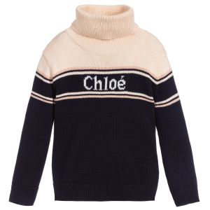 Chloé Blue & Pink Rollneck Sweater