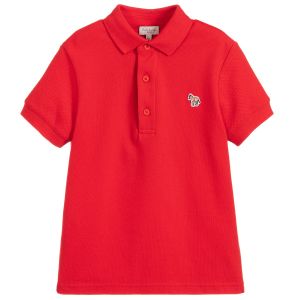 Paul Smith Junior Boys Red Cotton Ridley Per Polo Shirt