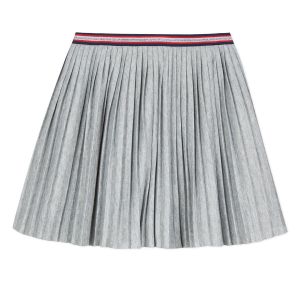  3Pommes Grey Pleated Cotton Skirt
