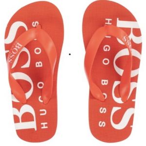 BOSS Kidswear Boys Orange Logo Flip-Flops