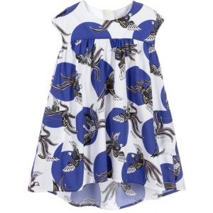 Kenzo Kids Blue & White Cotton Phoenix Dress