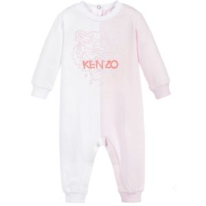 Kenzo Kids Pink and White Organic Cotton Babygrow