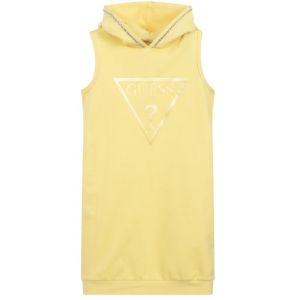 Guess Yellow Cotton Hooded Dress