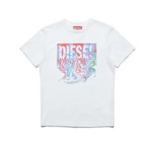 Diesel White Fluid Effect Logo T-Shirt