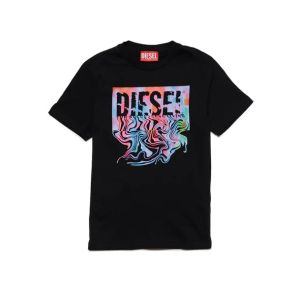 Diesel Black Fluid Effect Logo T-Shirt