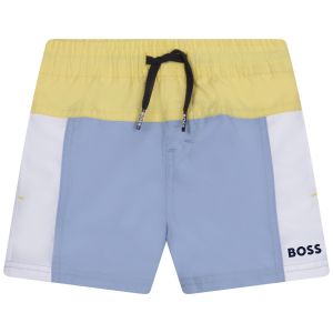 Baby Boys Yellow & Blue Swim Shorts