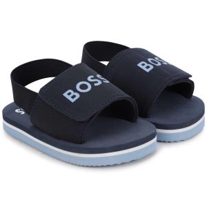 BOSS Baby Boys Navy & Pale Blue Aqua Slides 