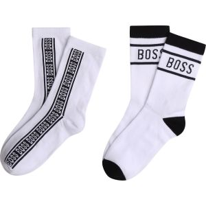 BOSS Kidswear White Logo Socks (2 Pairs)