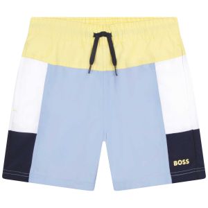 BOSS Older Boys Blue Colourblock Swim Shorts