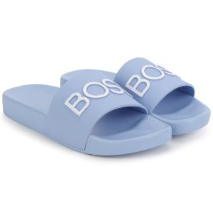 BOSS Older Boys Pale Blue Aqua Slides