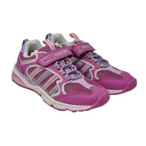 Geox Girls Fuchsia And Lilac Trainers With Velcro Strap