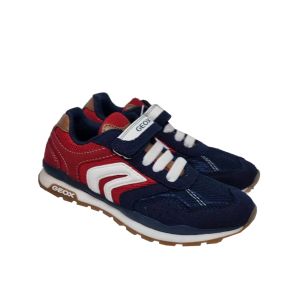 Geox Boys "Pavel" Navy And Red Trainers With White Details