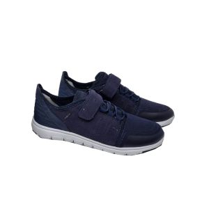 Geox Boys Navy "Xunday" Suede And Textile Trainers
