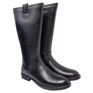 Geox Girls "Sofia" Calf Length Black Boots With Side Zip