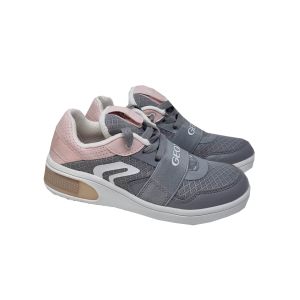 Geox Girls Grey And Baby Pink "Xled" Light Up Trainers