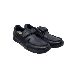 Geox Boys Black Leather "Snake" Moccasin Style Shoes