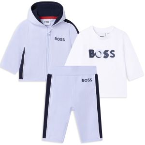 BOSS Baby Boys Pale Blue Logo Tracksuit Set